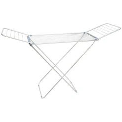 Séchoir à linge horizontal étendoir avec rabats aluminium noir