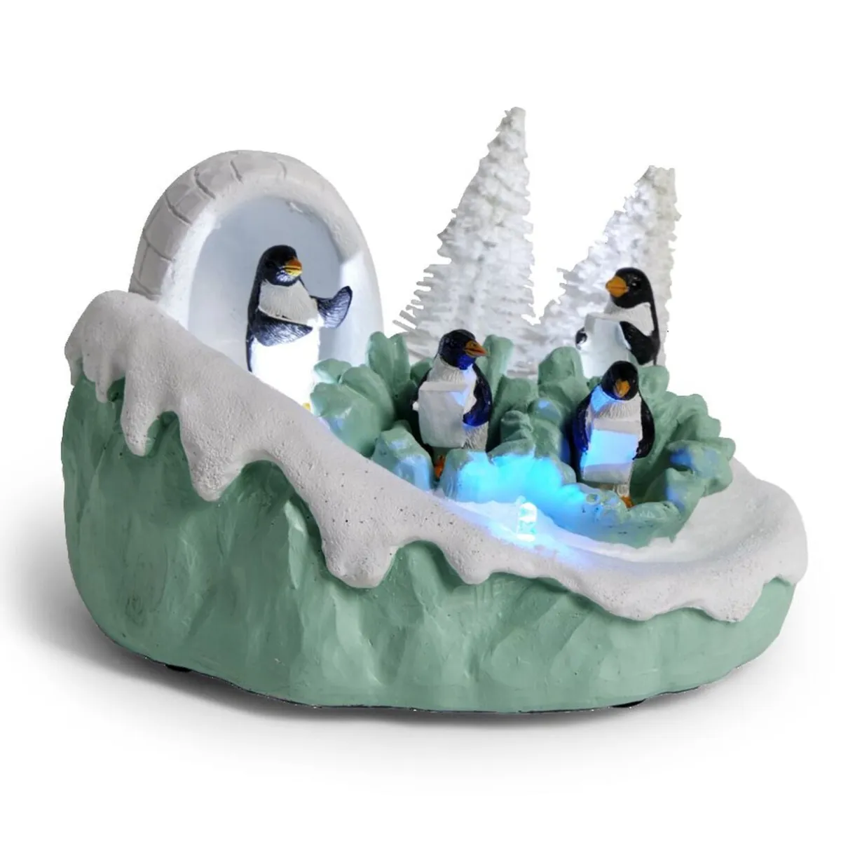 Scène lumineuse de Noël banquise à piles H9cm < Gifi Discount