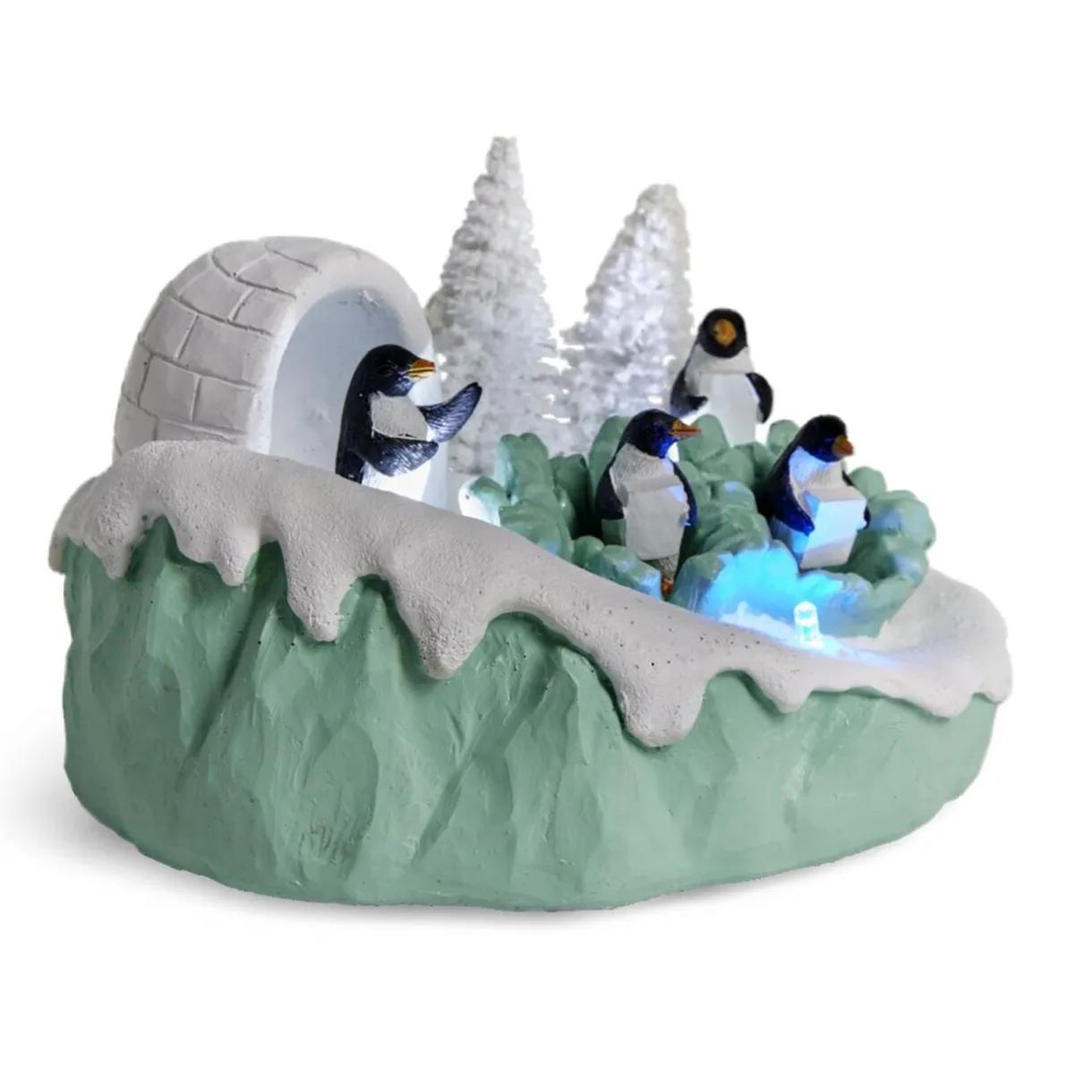 Scène lumineuse de Noël banquise à piles H9cm < Gifi Discount