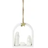 Scène nativité suspension crèche de Noël polyrésine blanche H14cm < Gifi Sale