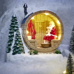 Scène Père Noël détente lumineux dans spa ou jacuzzi L10,5xH10cm (2 modèles)