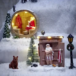 Scène Père Noël détente lumineux dans spa ou jacuzzi L10,5xH10cm (2 modèles)