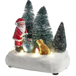 Scénette lumineuse Père-Noël avec cadeaux Village de Noël < Gifi Discount