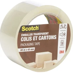 Scoth Adhésif transparent pour carton et emballage 66m x 48 mm < Gifi New