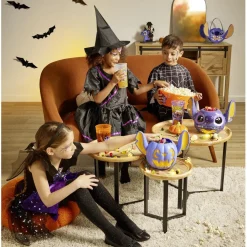 Seau à bonbons Halloween Disney Stitch bleu et orange Ø15xH20cm