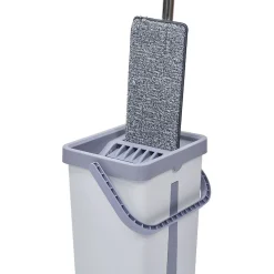 Seau essoreur avec balai plat pliable 8 L