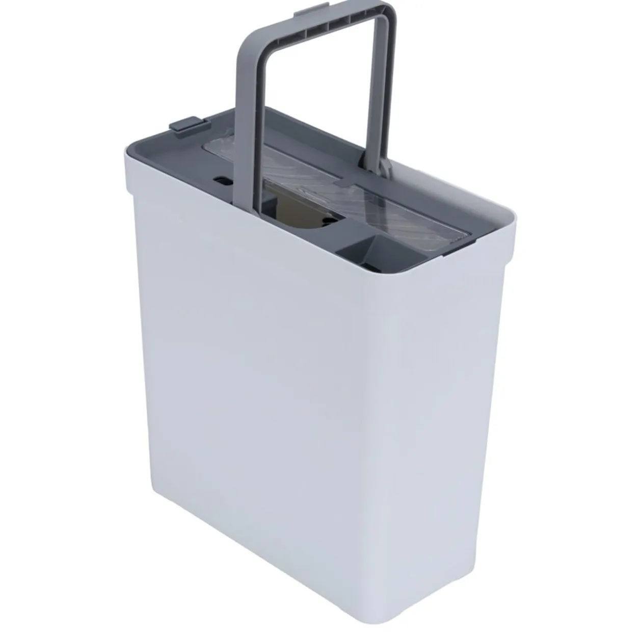 Seau essoreur compact 10L avec balai rotatif et 1 recharge 30,5x22xH148cm