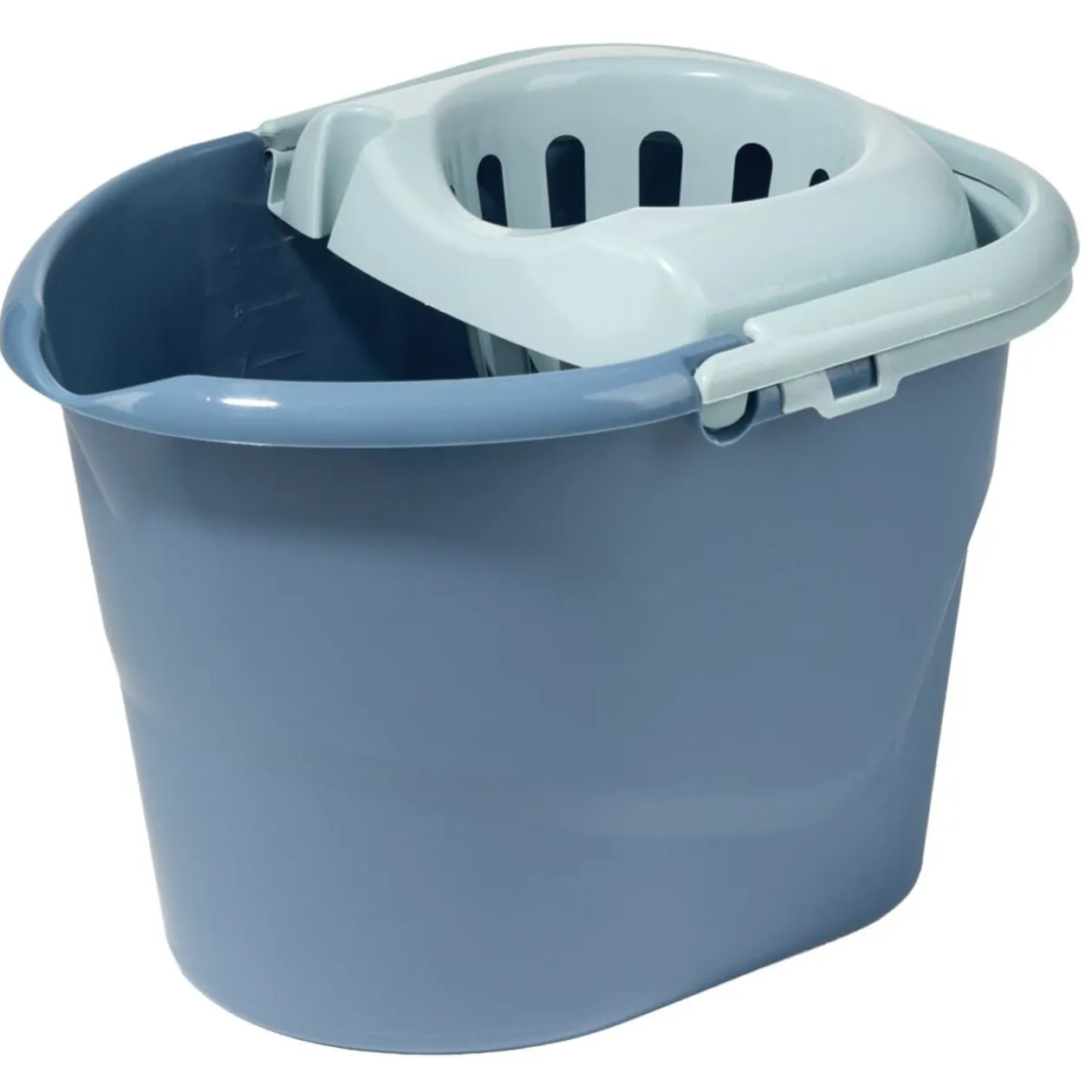 Seau essoreur 10L avec balai et manche plastique gris