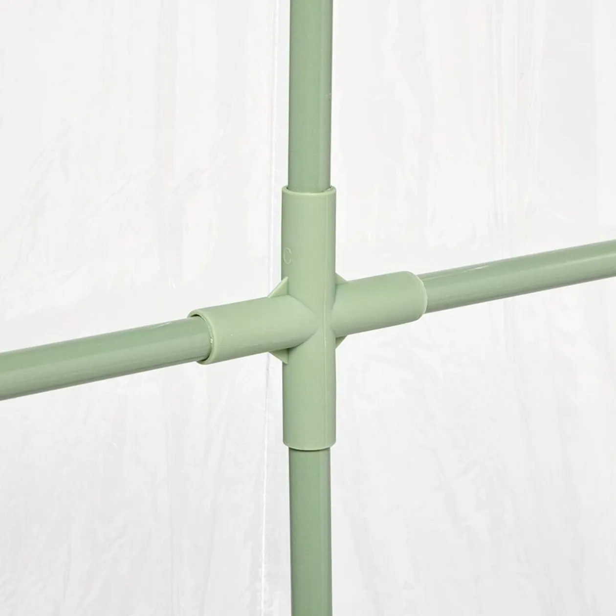 Serre murale PVC transparent et métal 100x200xH215cm