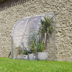 Serre murale PVC transparent et métal 100x200xH215cm