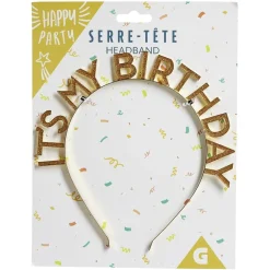 Serre-tête anniversaire It's my birthday doré ou multicolore < Gifi Best