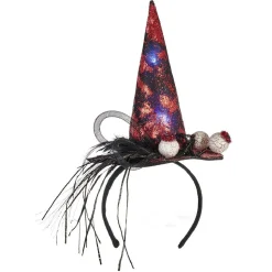 Serre tête chapeau et yeux globuleux lumineux Halloween