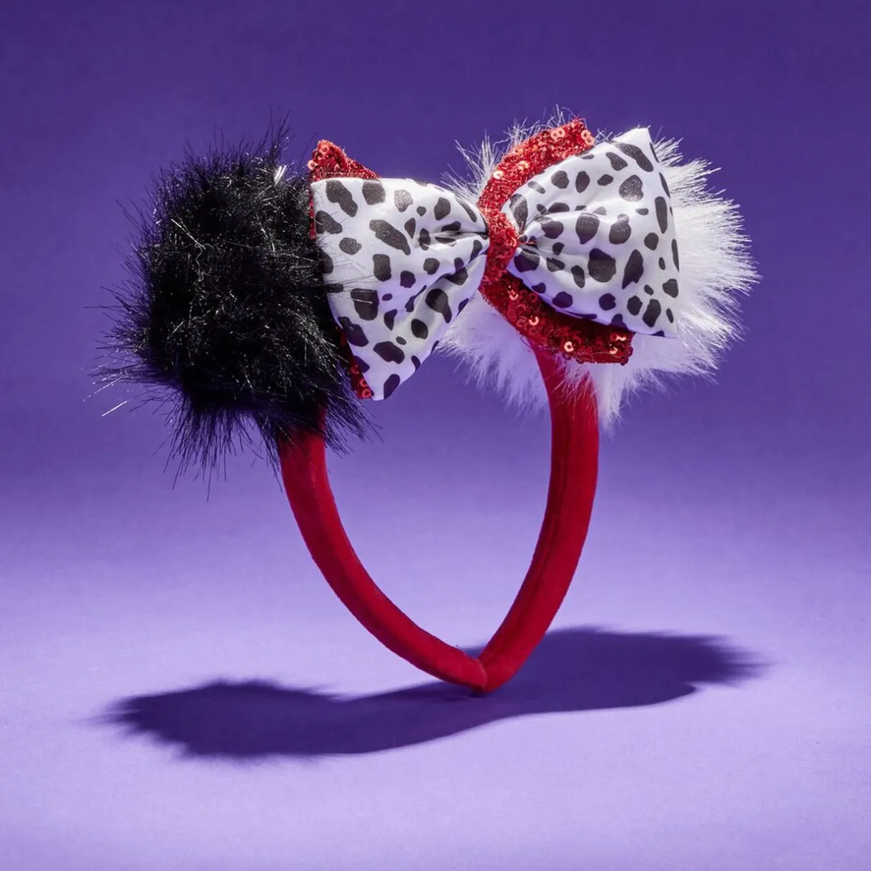 Serre-tête Disney Cruella adulte rouge noir blanc 18x18cm < Gifi Hot