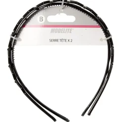 Serre tête en plastique noir brillant x2 < Gifi Best