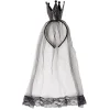 Serre-tête Halloween couronne et voile noir < Gifi