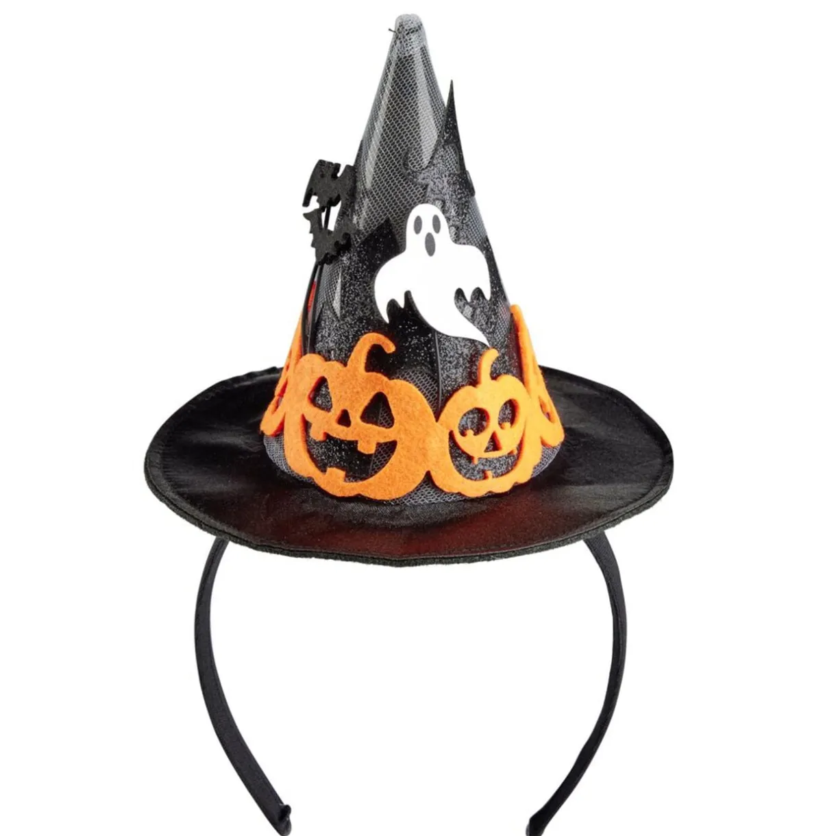 Serre-tête Halloween lumineux LED chapeau avec citrouilles et fantôme H23cm < Gifi Best
