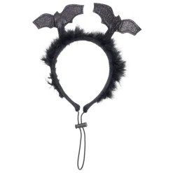 Serre-tête pour chien Halloween chauve-souris noir 13x25cm