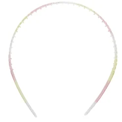 Serre-tête x2 plastique coloré translucide 1 bleu et 1 multicolore