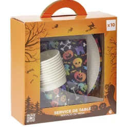 Service de table jetable Halloween 10 personnes