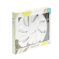 Service à huitres en inox 13 pièces avec couteau/fourchettes/assiettes