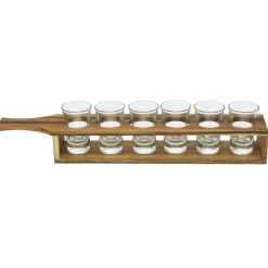 Service à shooter 6 verres avec support bois