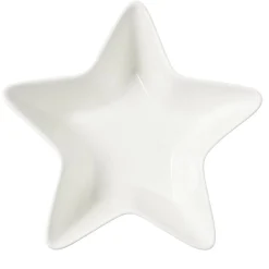 Service à vaisselle forme lune et étoile 9 pièces céramique blanche