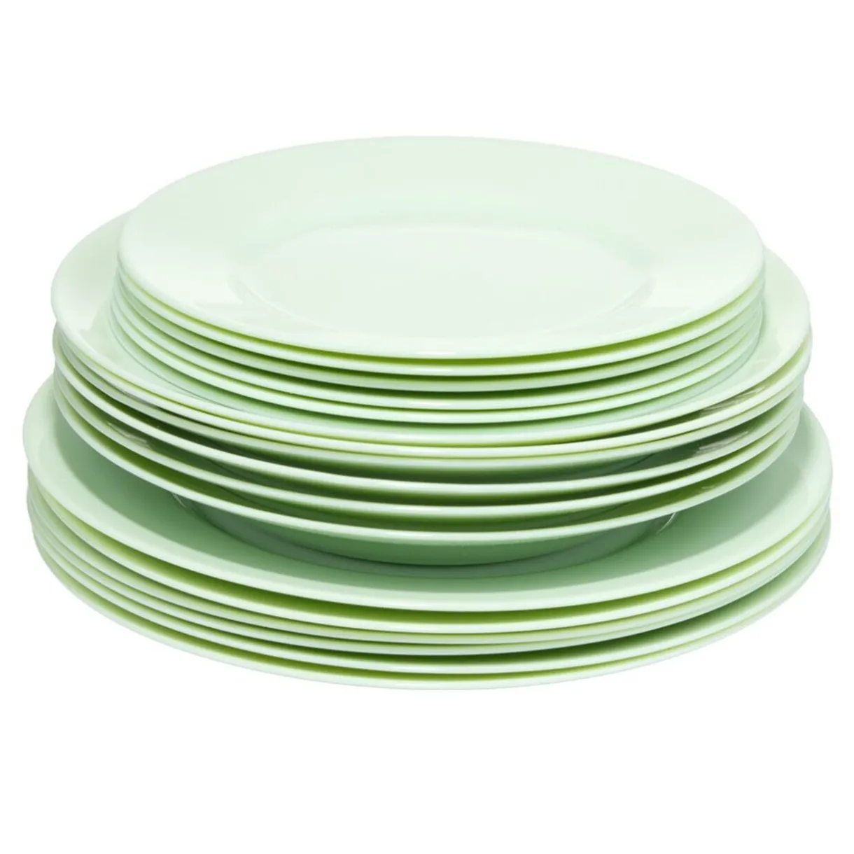Service à vaisselle 18 pièces Luminarc Plumi Paradi verre vert pâle < Gifi Online