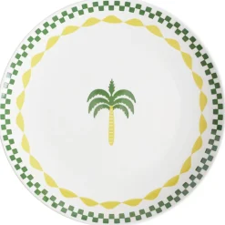 Service vaisselle 12 pièces motif Indie porcelaine blanche