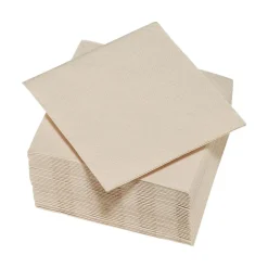 Serviette cocktail carrée blanc lin 2 plis en papier x40