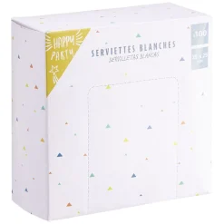 Serviette cocktail jetable carré blanc x100 < Gifi Online