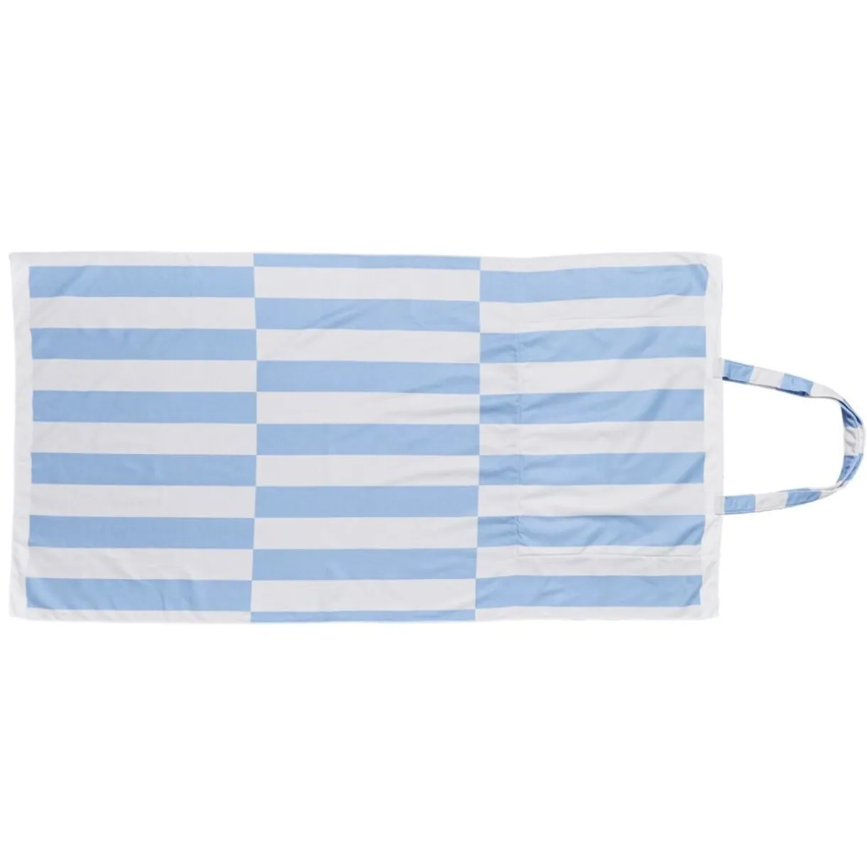 Serviette de plage avec sac intégré 2en1 polyester rayé blanc et bleu 90x164cm < Gifi Outlet