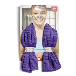 Serviette de sport violette 100x30 cm
