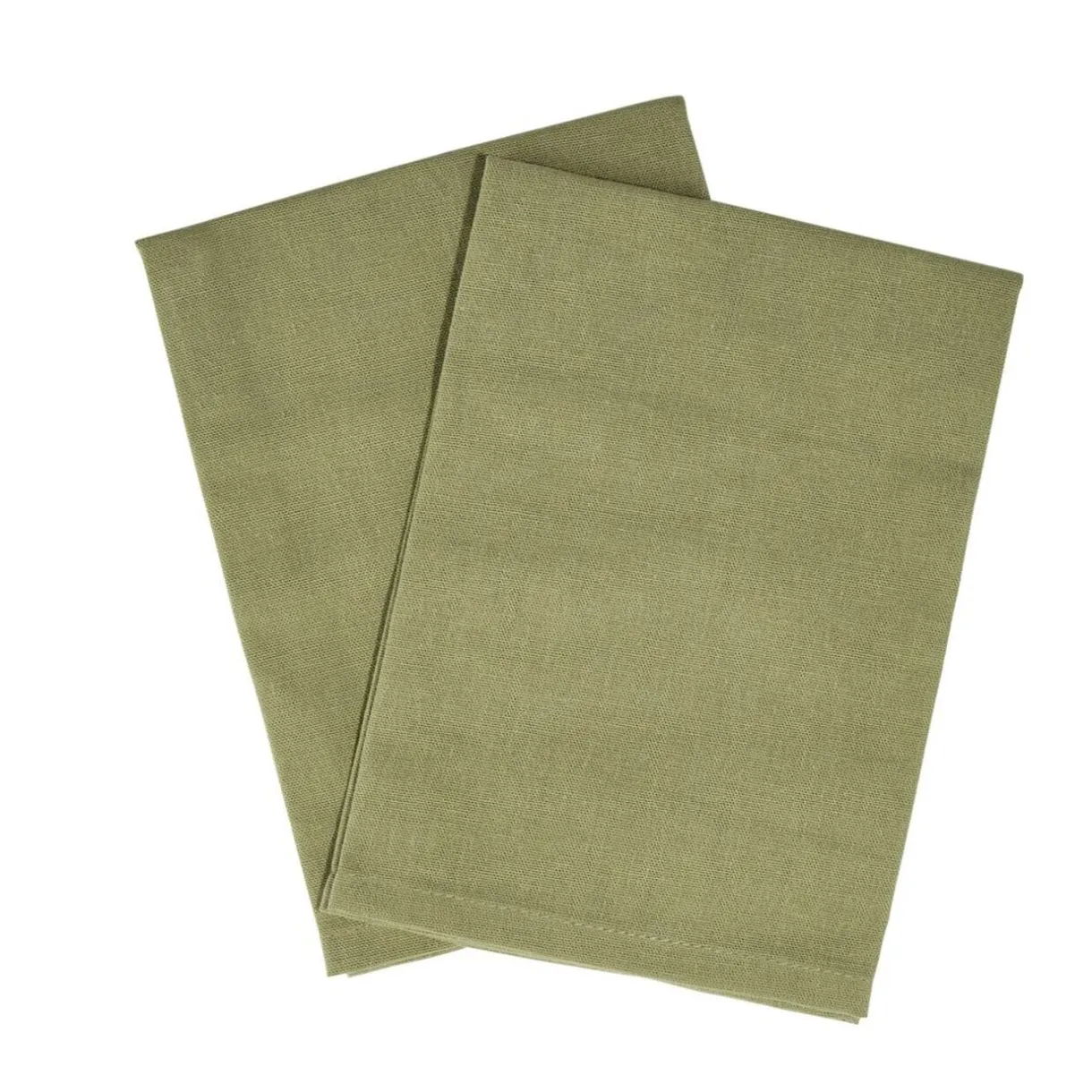 Serviette de table carrée coton vert kaki 44x44cm x2 < Gifi Online