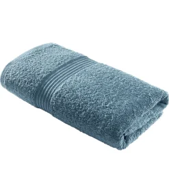 Serviette de toilette 50x90cm coton bleu paon