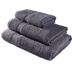 Serviette de toilette 50x90cm coton gris fusain < Gifi