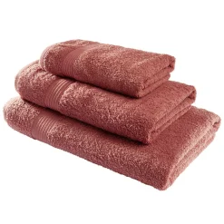 Serviette de toilette 50x90cm coton orange terracotta < Gifi