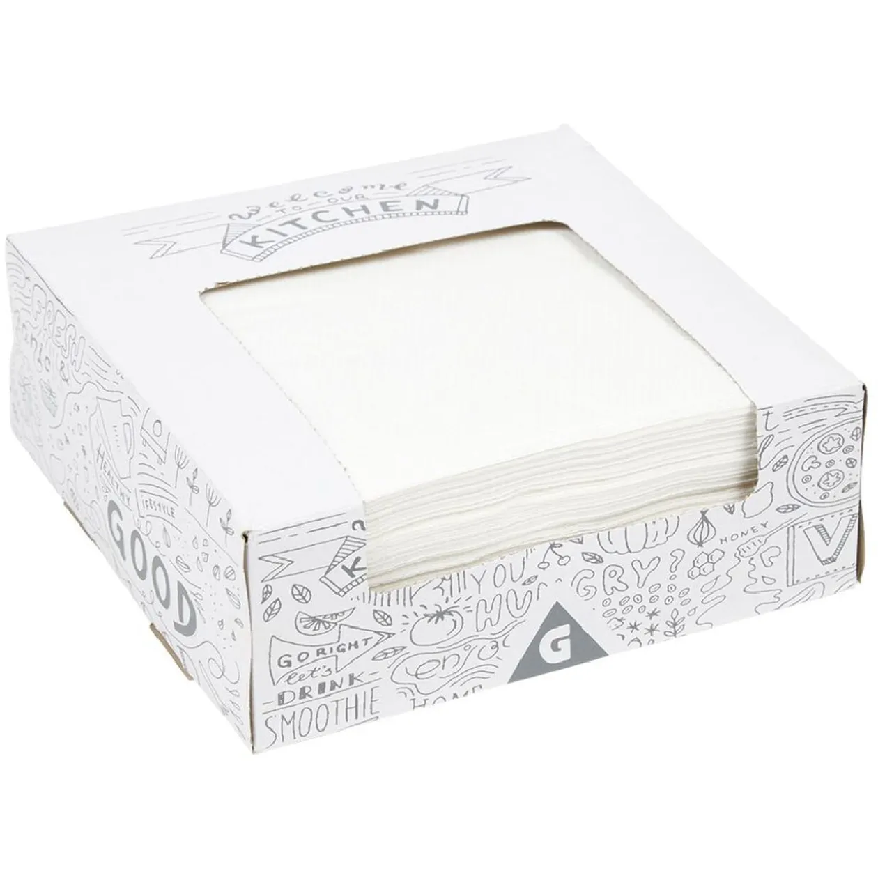 Serviette en papier carrée blanche x100 avec distributeur