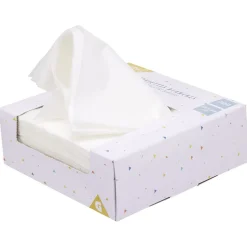 Serviette en papier carré uni blanc x100