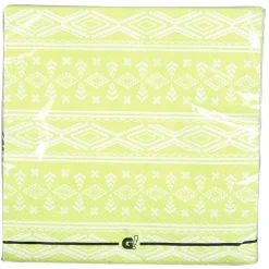 Serviette en papier Gipsy motif géométrique vert et blanc x20