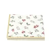 Serviette en papier 3 plis X20 pcs imprimé houx L33X33 cm blanc liseré doré