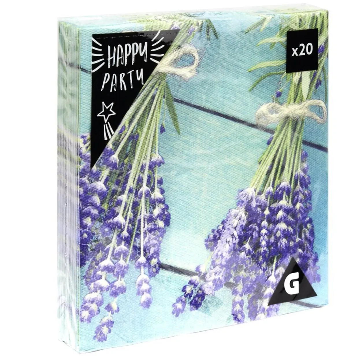 Serviette en papier x20 ouate carrée 20x20cm (4 modèles)