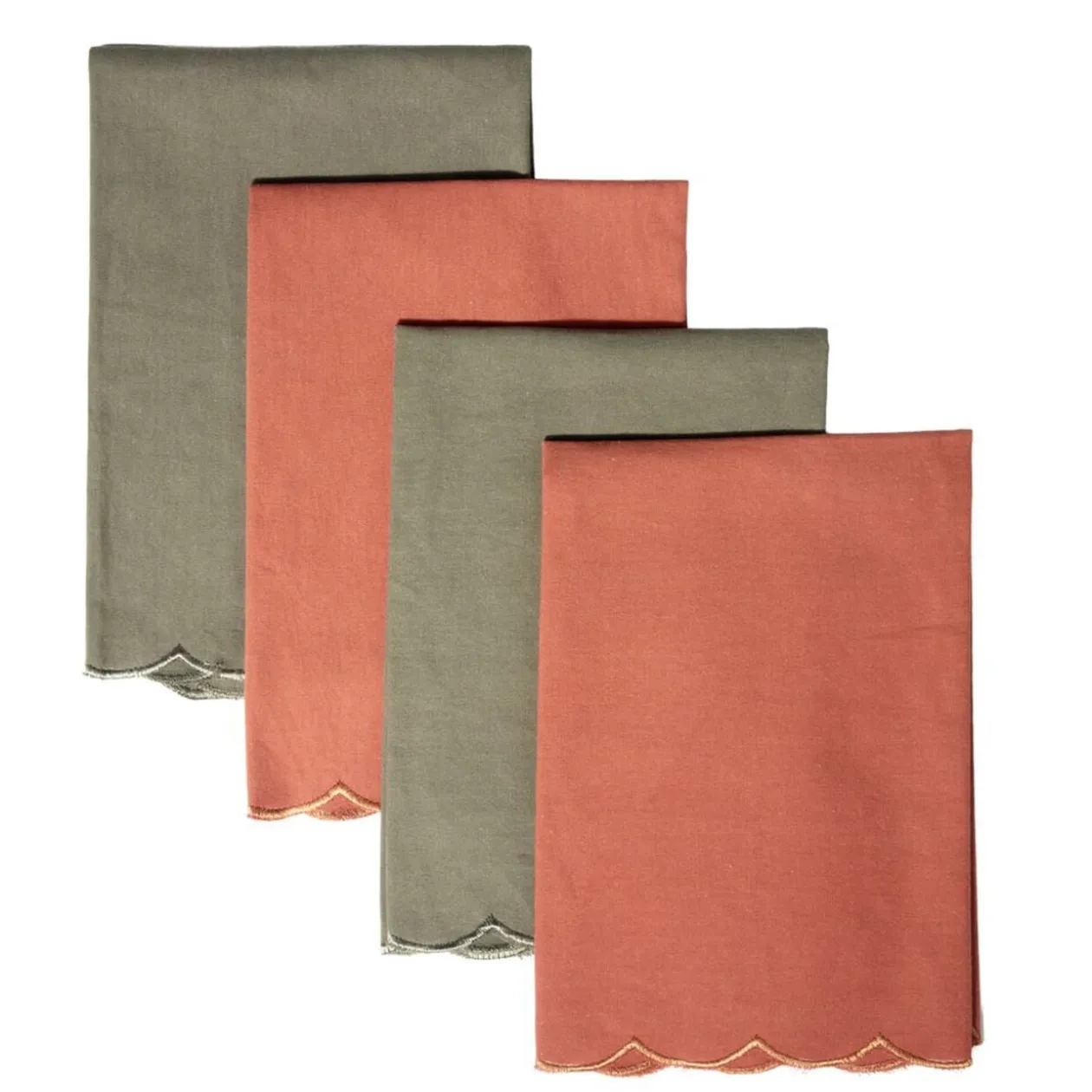 Serviette en tissu X4 pcs L44X44Xép.0,1 cm coloris assortis