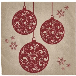 Serviette jetable beige et rouge x20 < Gifi