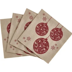 Serviette jetable beige et rouge x20 < Gifi
