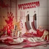 Serviette jetable x20 effet sang main papier rouge 33x33cm