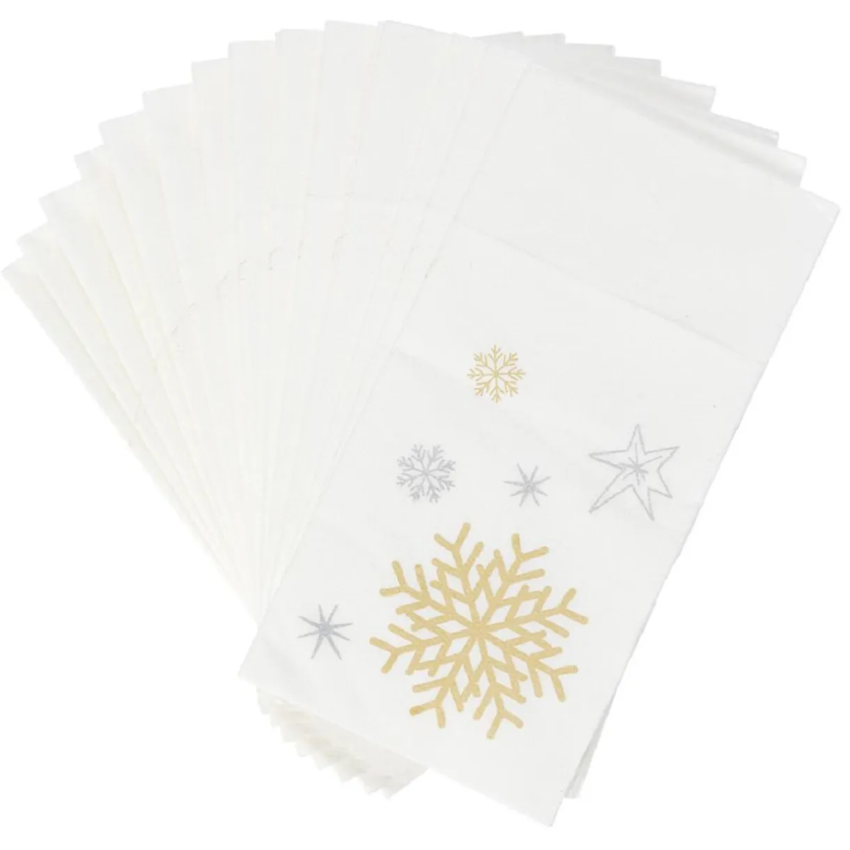 Serviette kangourou en papier motif flocon de neige x20 < Gifi Outlet