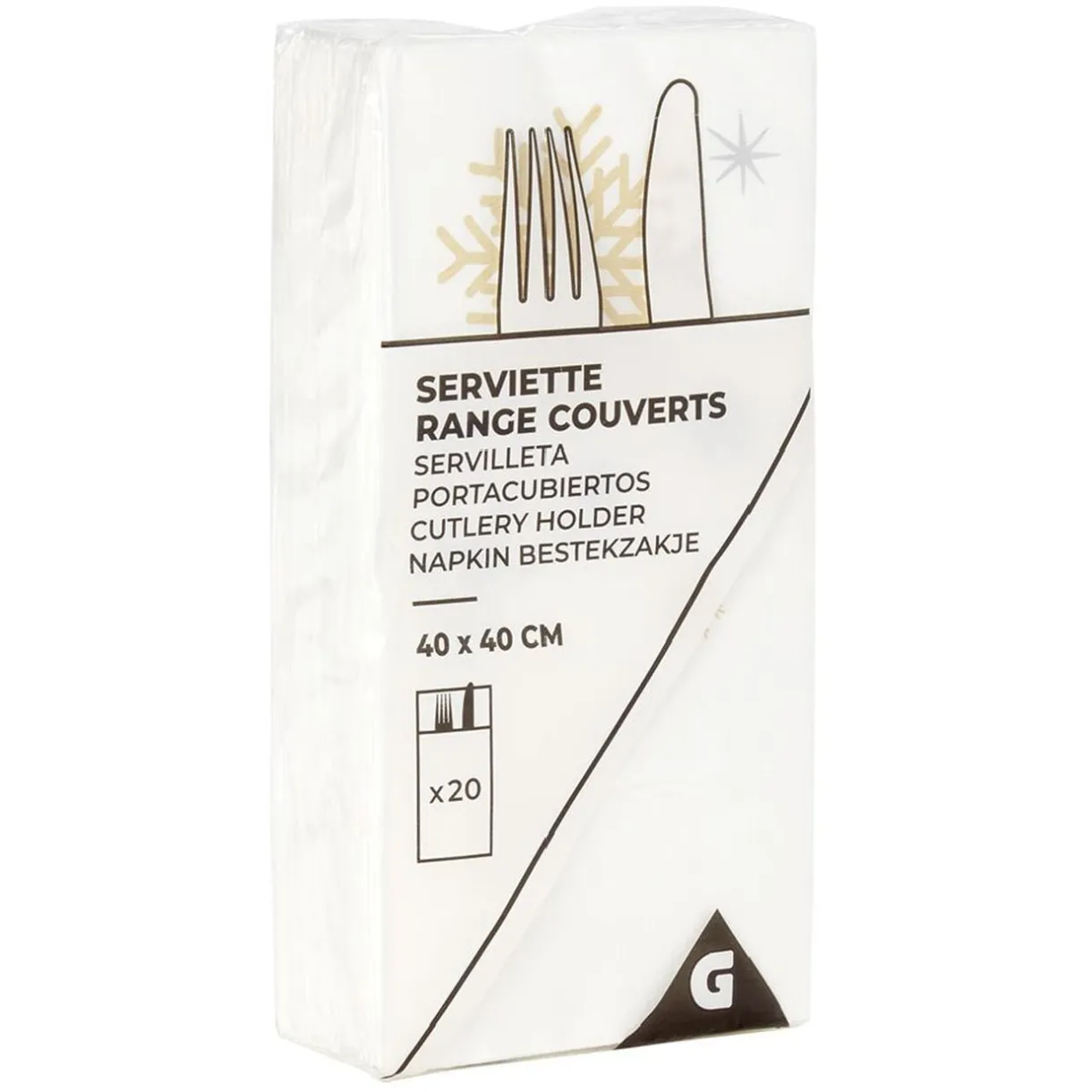 Serviette kangourou en papier motif flocon de neige x20 < Gifi Outlet