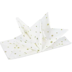 Serviette origami en papier blanc motif pois dorés x12 < Gifi Outlet