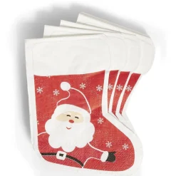 Serviette papier forme botte Noël rouge et blanc x20 < Gifi Discount