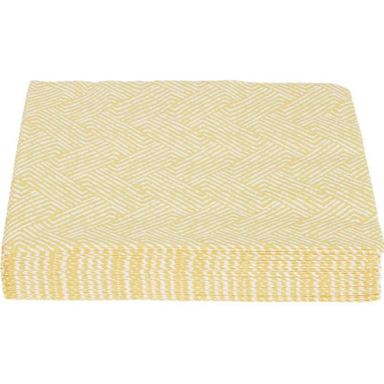 Serviette papier motif géométrique blanc et jaune 33x33cm 3 plis x20